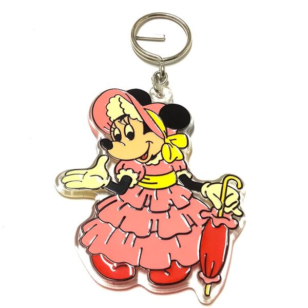 【当時物・昭和レトロ】初期 東京ディズニーランド ミニーマウス キーホルダー アクリルキーホルダー キャラクター TDL