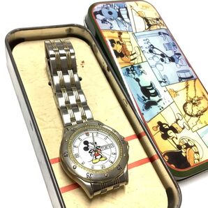 【レア&レトロ、電池交換済】90年代 ディズニーストア ミッキーマウス腕時計 Disney オールドミッキー キャラクターウォッチ