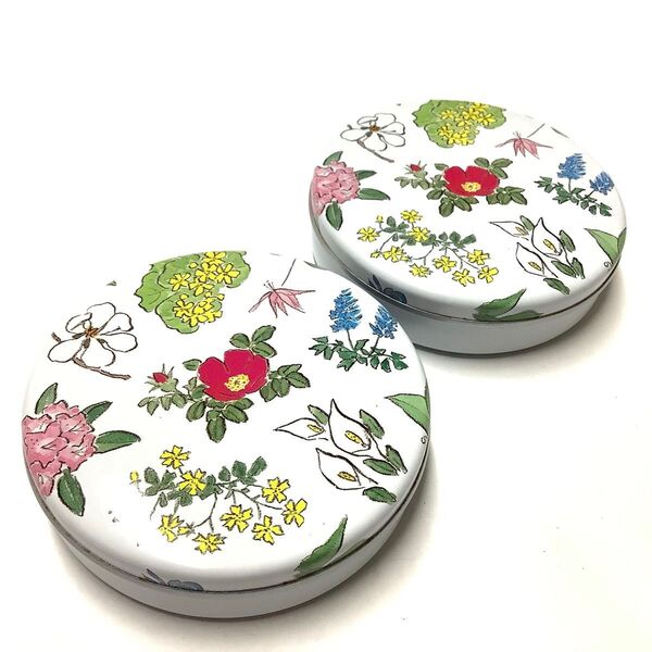 【ハンドメイド資材】六花亭 六花のつゆ 缶のみ 2個セット 小物入れ 収納ケース アクセサリーケース