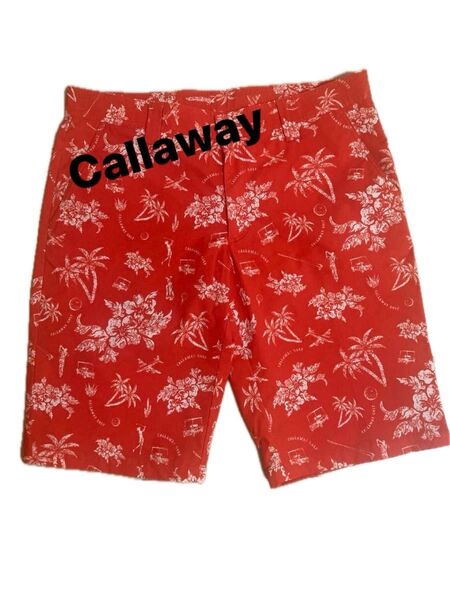 Callawayキャロウェイ ゴルフ 総柄ショートパンツ ハーフパンツ メンズLサイズ