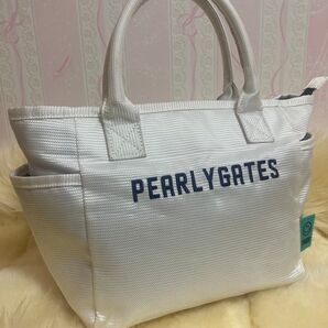 正規品 PEARLY GATES パーリーゲイツ トートカートバッグ ラウンドバック ホワイト ニコちゃんタグ