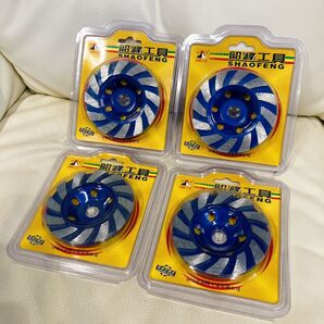 4個 ダイヤモンドカップ ホイール サンダー 研削 研磨 直径100mm ダイヤモンド サンダー