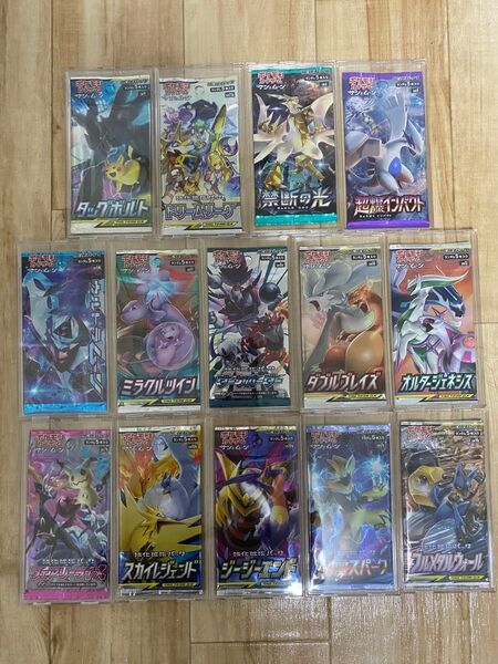 ポケモンカードゲーム 未開封絶版バラパック サン&ムーン14種類 14パック(ケース付き)