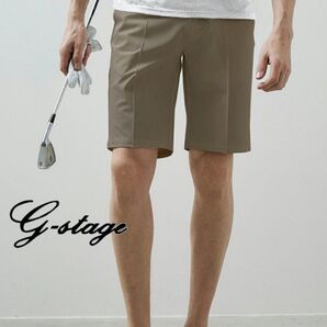 新品【g-stage ジーステージ】接触冷感 46M ストレッチ4WAY プリーツ ショートパンツ ゴルフ