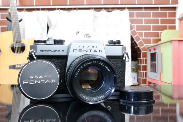 ASAHI PENTAX ペンタックス SPF SMC TAKUMAR 55mm F1.8 レザーカメラケース 電池アダプター付き