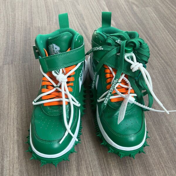NIKE OFF-WHITE AIR FORCE 1 MID 25.5 Green