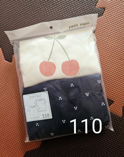 プティマイン★新品プティプラGIRLS半袖Tシャツ110★さくらんぼチェリー柄