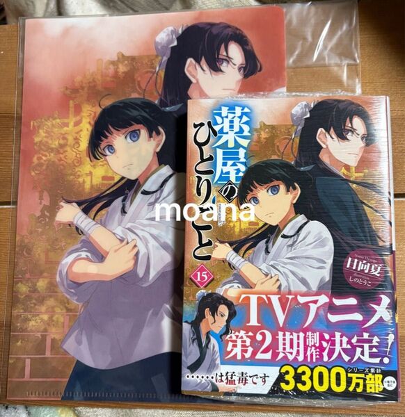 新品 薬屋のひとりごと 小説 15巻 初版 特典 クリアファイル 猫猫 壬氏 日向夏 しのとうこ ヒーロー文庫