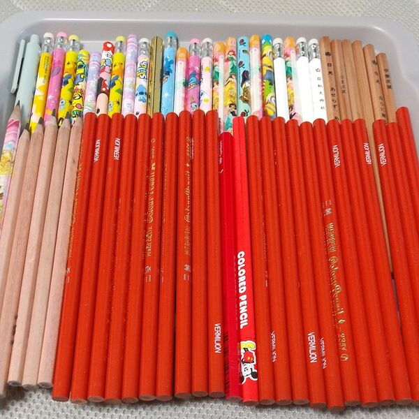 鉛筆 キャラクター、学業成就、赤えんぴつ、4Bえんぴつ ほぼ未使用品 まとめて セット 60本