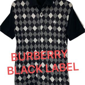 【BURBERRY BLACK LABEL】チェック ダイア柄 半袖ポロシャツ
