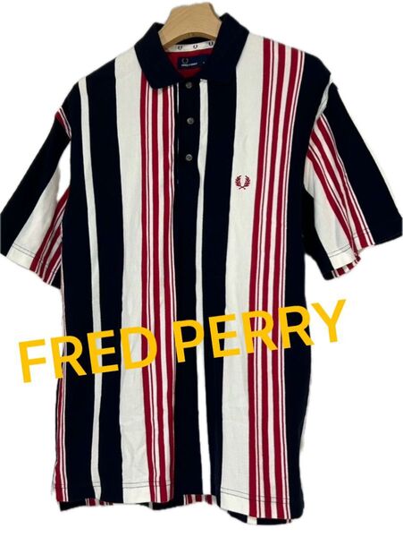【FRED PERRY】フレッドペリー ストライプ 半袖ポロシャツ