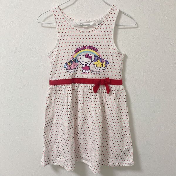 中古品 H&M エイチアンドエム サンリオ キティ ワンピース ワンピ 95 100 子供服 キッズ 訳あり 女の子