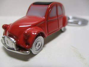 * super-rare *CITROEN* Citroen Origins 2CV solid type key holder key ring * rouge red ( red color )* new goods * unused goods *