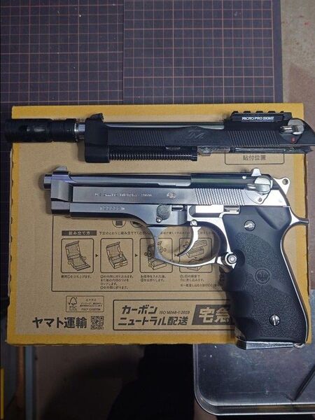 東京マルイ M92F クロームステンレス カスタムスライド付!
