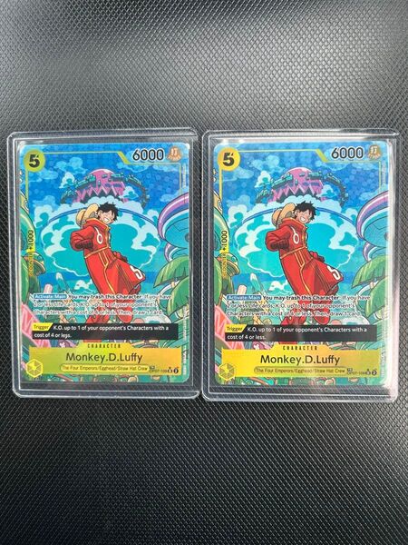 ワンピースカード モンキーDルフィ 海外版 トレジャーレア 美品2枚セット