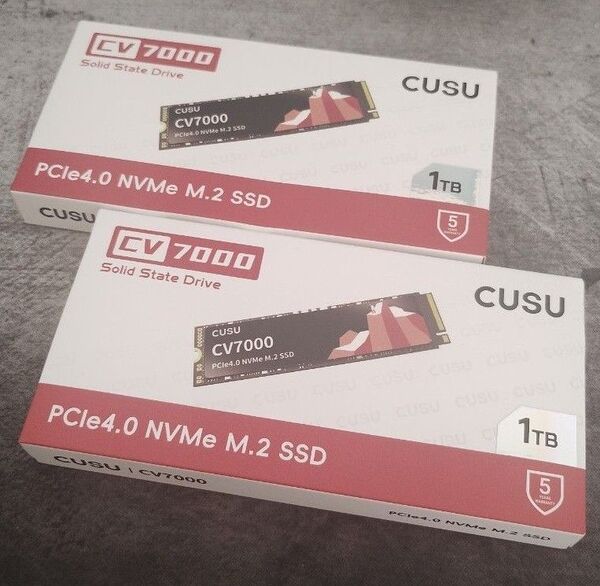 「新品2個」 CUSU CV7000シリーズ 容量1TB Gen4 SSD M.2 2280