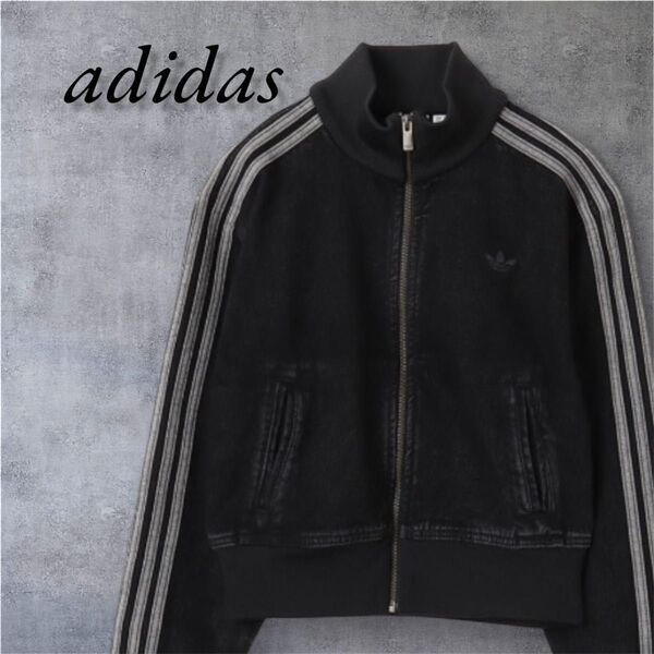 アディダス adidas original デニムジャケット ブラック ファイヤーバード