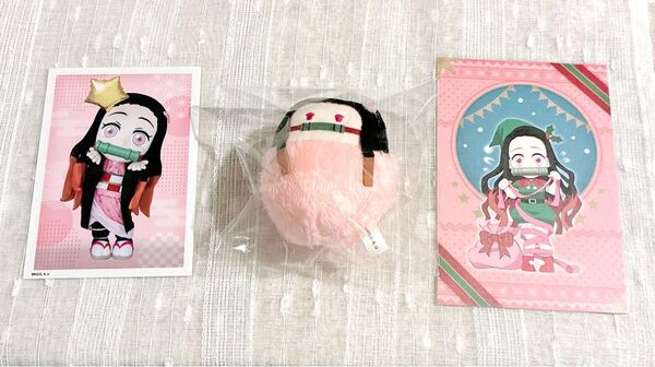 鬼滅の刃 たぴぬい vol.1 クリスマス 2022 ポストカード みに隊士 ブロマイド 竈門禰豆子 3点セット キーホルダー