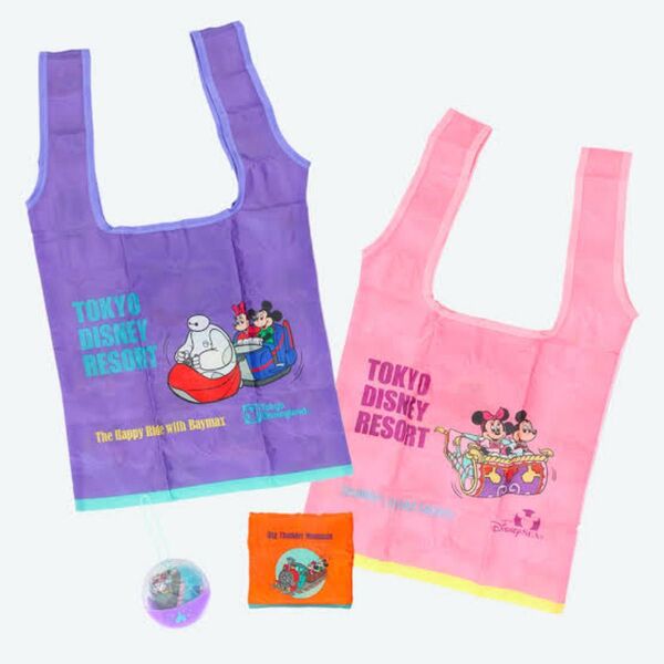 東京ディズニーランド&シー カプセルトイ(レトロ柄エコバッグ)第2弾 「ベイマックスのハッピーライド」や