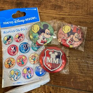 ディズニー チア 缶バッジ ミッキー ミニー