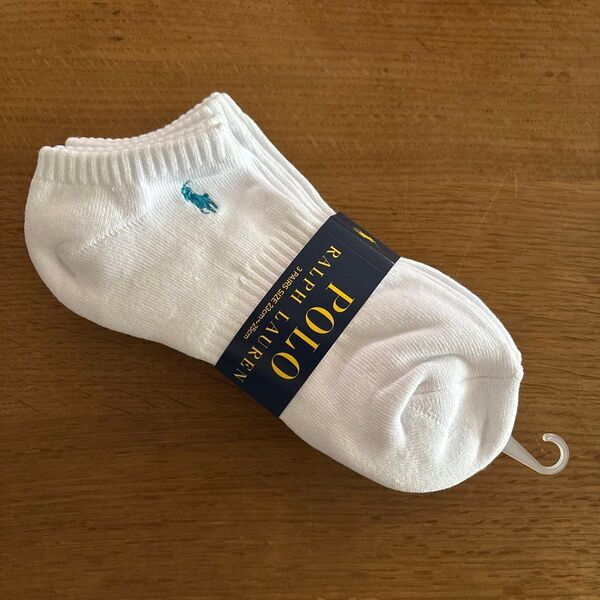 新品 POLO RALPH LAUREN 靴下23-25㎝ ホワイト 3足セット ソックス ショートレングス3Pソックス