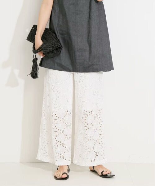 VERMEIL par iena エンブロイダリーレースドロストパンツ 36size