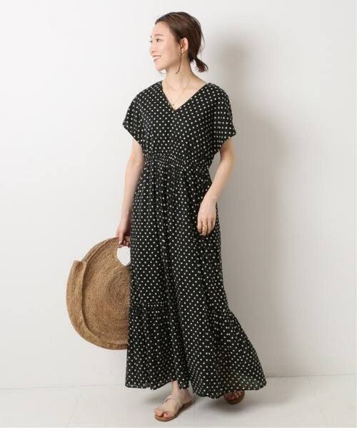 Spick&Span ne Quittez pasコットンボイルドットワンピース ヌキテパ FREE ロングワンピース