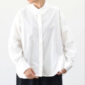 Hands of creation ハンズオブクリエイション チビフリルシャツ 白 長袖シャツ ナチュラル