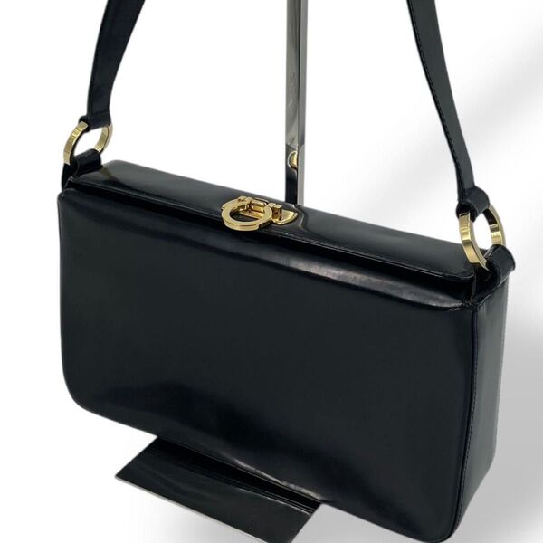 Vintage Ferragamo Leather Shoulder Bag フェラガモ レザー ショルダーバッグ ブラック