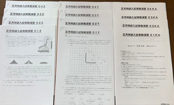 サピックス 小6、理解、正月特訓入試実戦演習 全12回分、まとめ売り