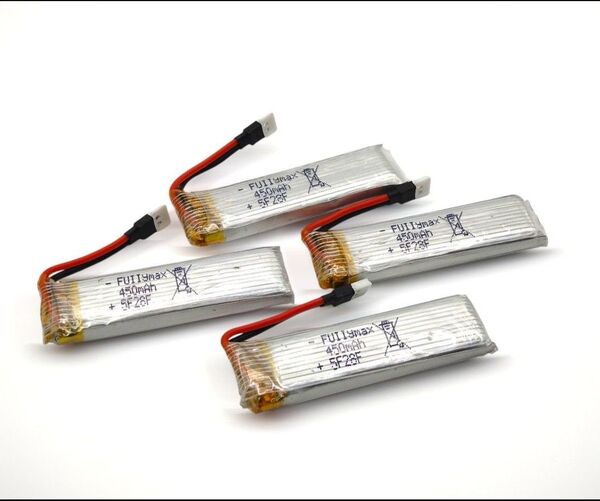 マイクロヘリ用 互換バッテリー 4本セット 1sリポバッテリー3.7v 450mah XK K110S K110