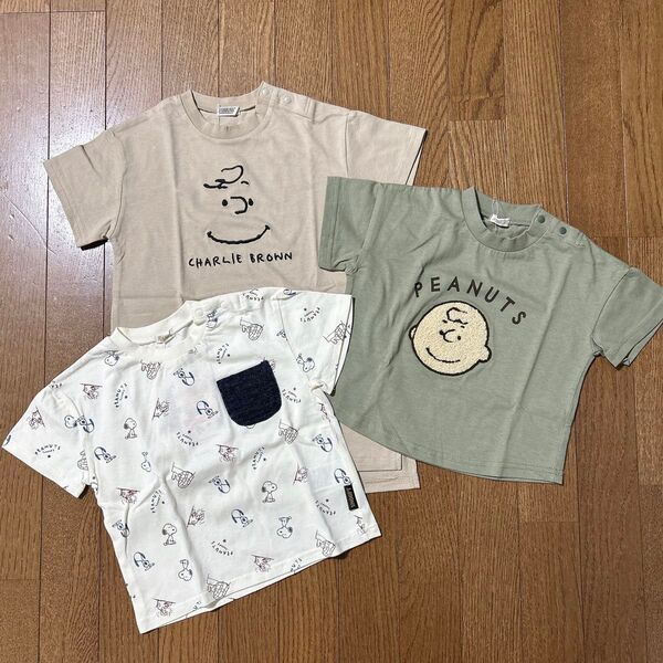 スヌーピー、チャーリーブラウン 90センチ 95センチ Tシャツ 2点セット売り Tシャツ 半袖 半袖Tシャツ