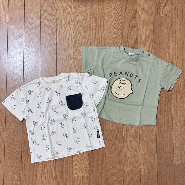スヌーピー、チャーリーブラウン90センチ Tシャツ 2点セット売り Tシャツ 半袖Tシャツ 半袖 子供服