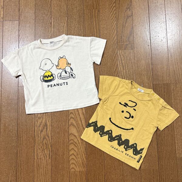 スヌーピー、チャーリーブラウン 90センチ Tシャツ 2点セット売り Tシャツ 半袖Tシャツ 半袖 キッズ 子供服