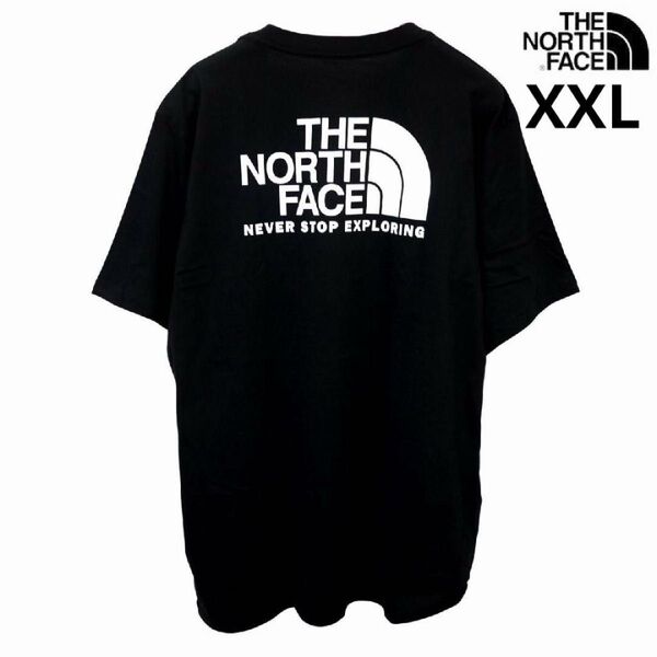 US限定 新品 ノースフェイス XXL ハーフドーム 両面ロゴ 半袖Tシャツ 黒 THE NORTH FACE