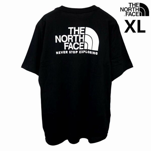 US限定 新品 ノースフェイス XL ハーフドーム 両面ロゴ 半袖Tシャツ 黒 THE NORTH FACE