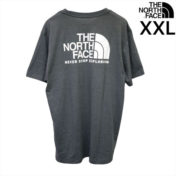US限定 ノースフェイス XXL ハーフドーム 両面ロゴ 半袖Tシャツ グレー THE NORTH FACE