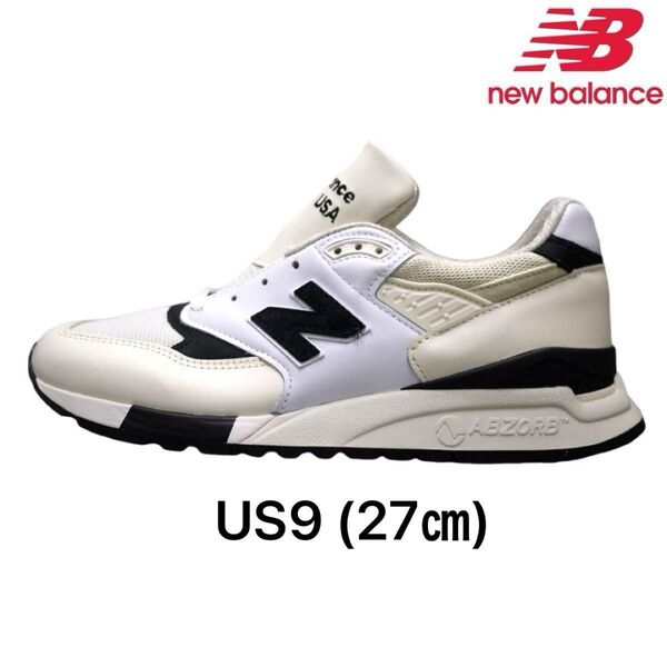 新品 ニューバランス XU998TI ホワイト/ブラック US9 27㎝ New Balance