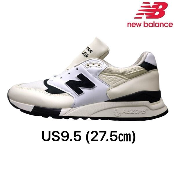 新品 ニューバランス XU998TI ホワイト/ブラック US9.5 27.5㎝ New Balance