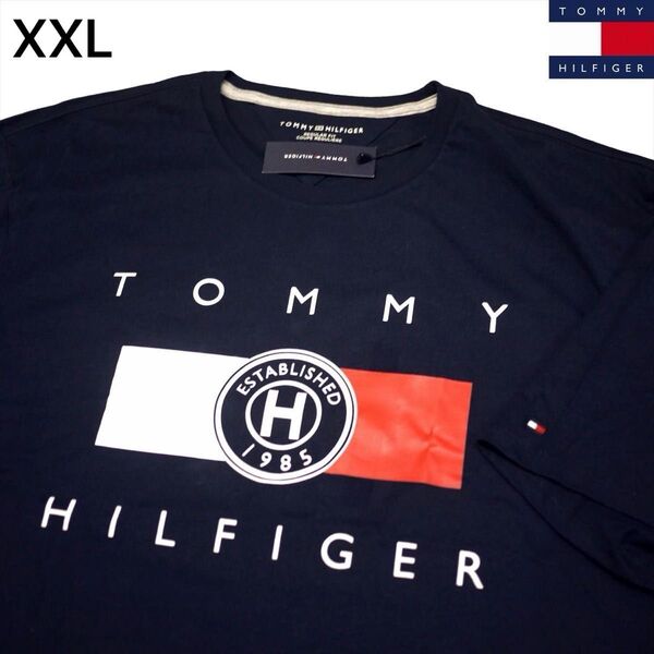 新品 トミーヒルフィガー 半袖 Tシャツ XXL ネイビー TOMMY HILFIGER