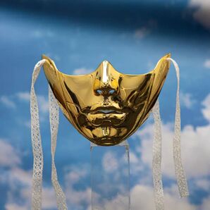 男性用 ゴールドハーフフェイスマスク/変装・仮装グッズ・ お面 新品