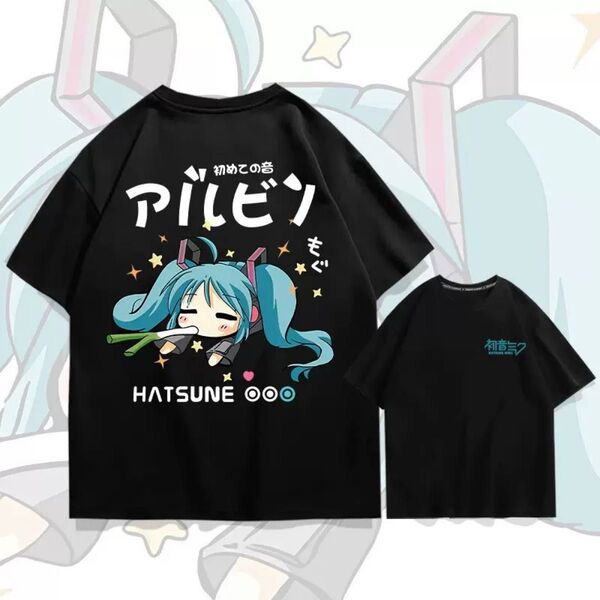 初音ミク風 Tシャツ Mサイズ 男女兼用