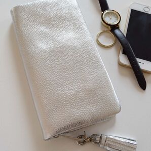 ウォレット 長財布 シルバー BEAURE