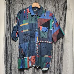 ポール・スミス AFRICAN FLAG プリント半袖シャツ XXL
