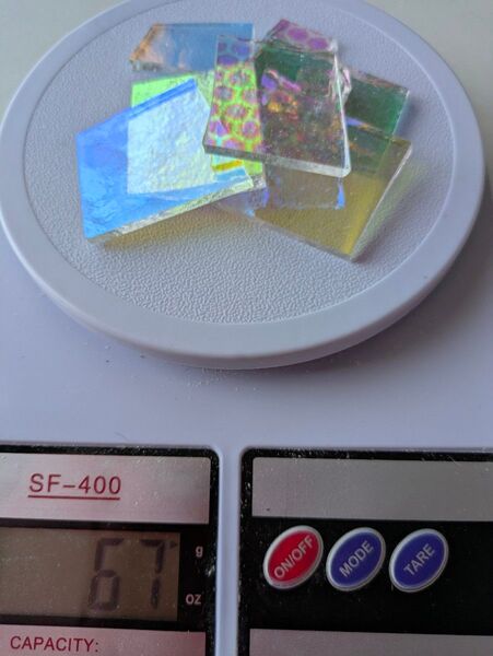 ダイクロガラス90 クリア系アソ―ト60g ステンドグラス フュージング