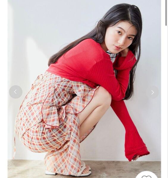 《完売品チェック柄》LILY BROWN ドレープラッフルキャミワンピース size0