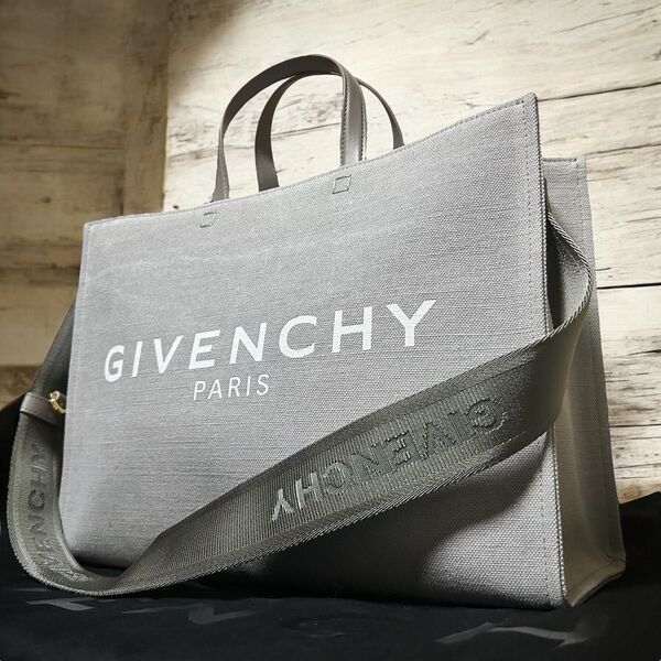 未使用級 ジバンシー GIVENCHY ハンドバッグ ショルダーバッグ キャンバストート G-TOTE 2way ロゴ A4