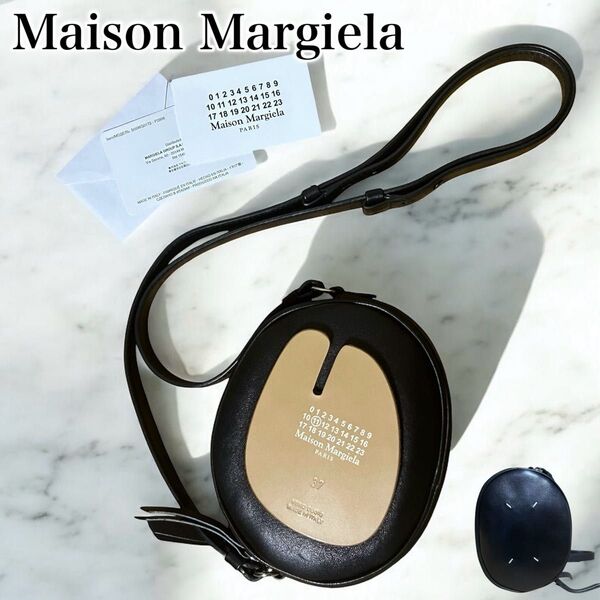 未使用級 激レア メゾンマルジェラ Masion Margiela タビ カメラバッグ ショルダーバッグ ブラック黒 レザー 本革