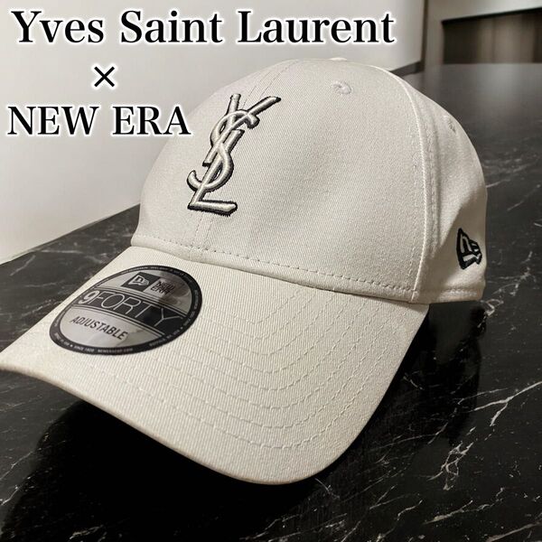 美品 イヴサンローラン Yves Saint Laurent ニューエラ NEW ERA コラボ キャップ YSL 帽子 男女兼用