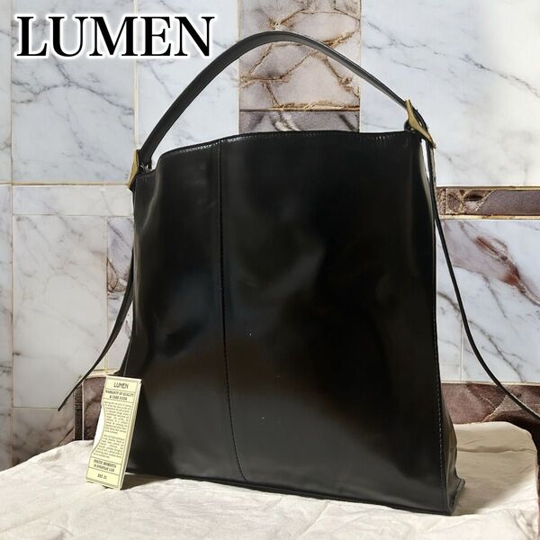 美品 アトリエドルメン LUMEN ショルダーバッグ ワンショルダー 斜め掛け 肩掛け 2way レザー ブラック 黒 レディース